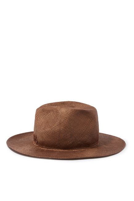 قبعة فيدورا بشعار الماركة المجدول